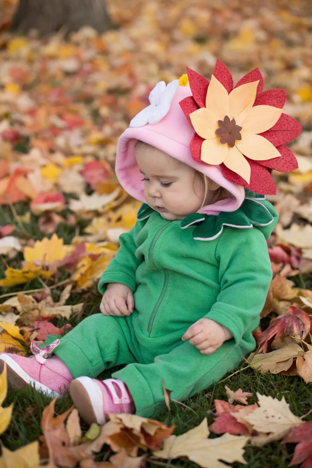 A blooming flower costume perfect for Halloween.