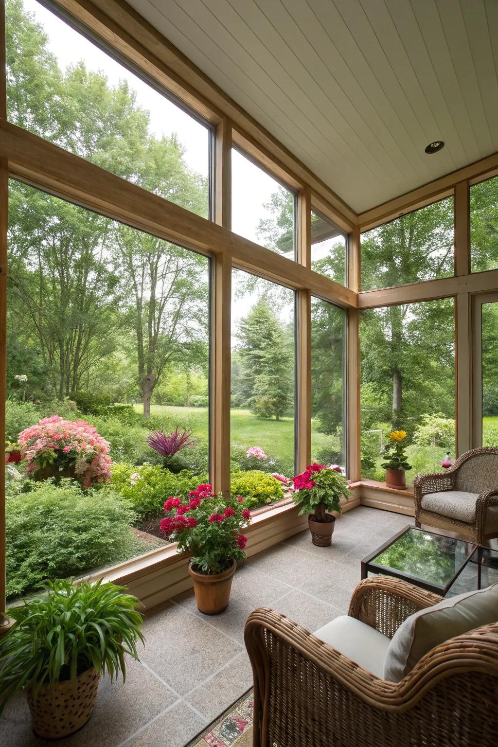 Maximize natural light with expansive windows.