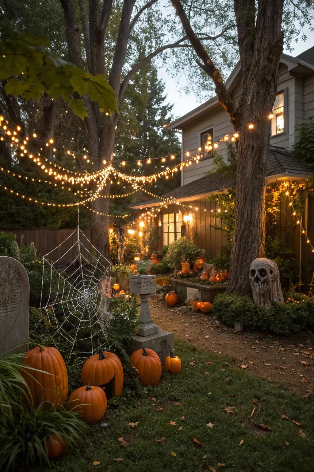 A backyard transformed into an enchanting mystical garden.