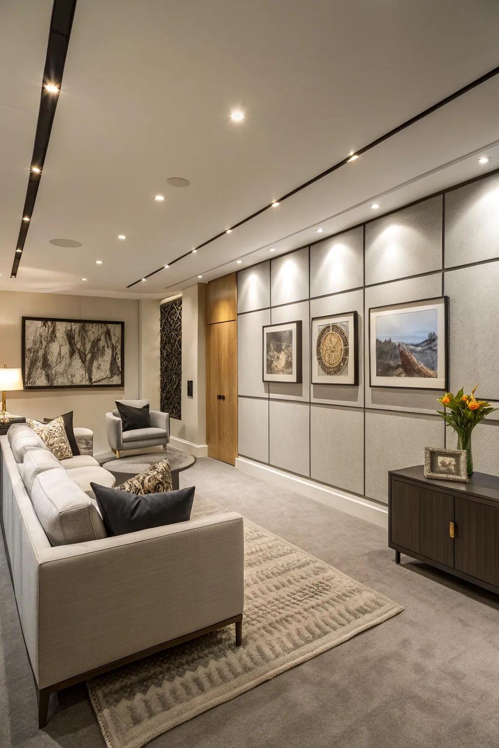 Sleek modern finishes bring elegance to any basement.