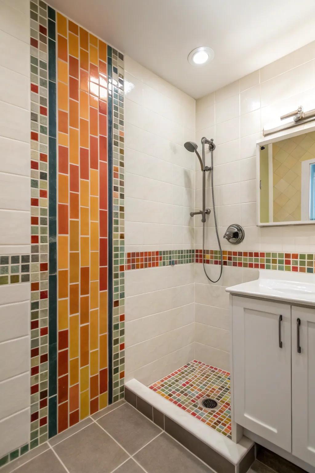 Accent borders bring a powerful visual element to any bathroom design.