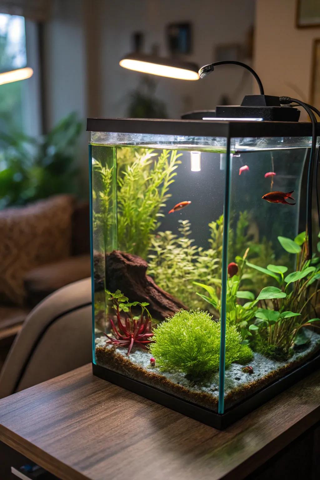 Create a lush oasis with live plants for your betta.