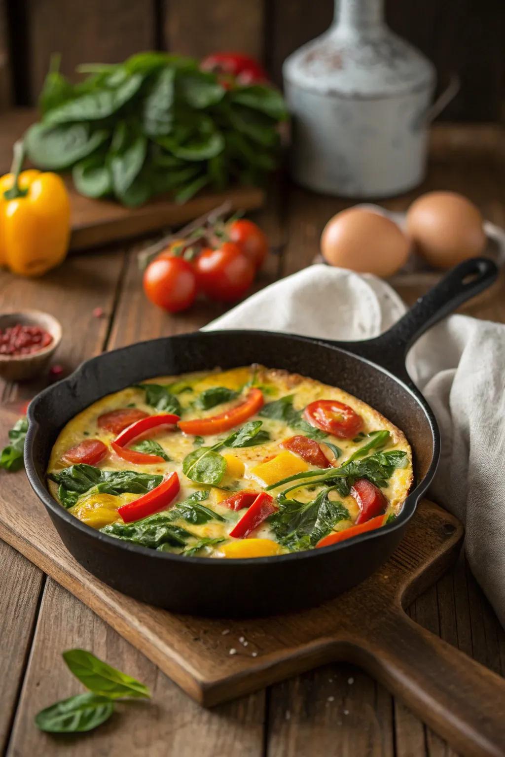 A vibrant vegetable frittata is the perfect way to nourish your body in the morning.