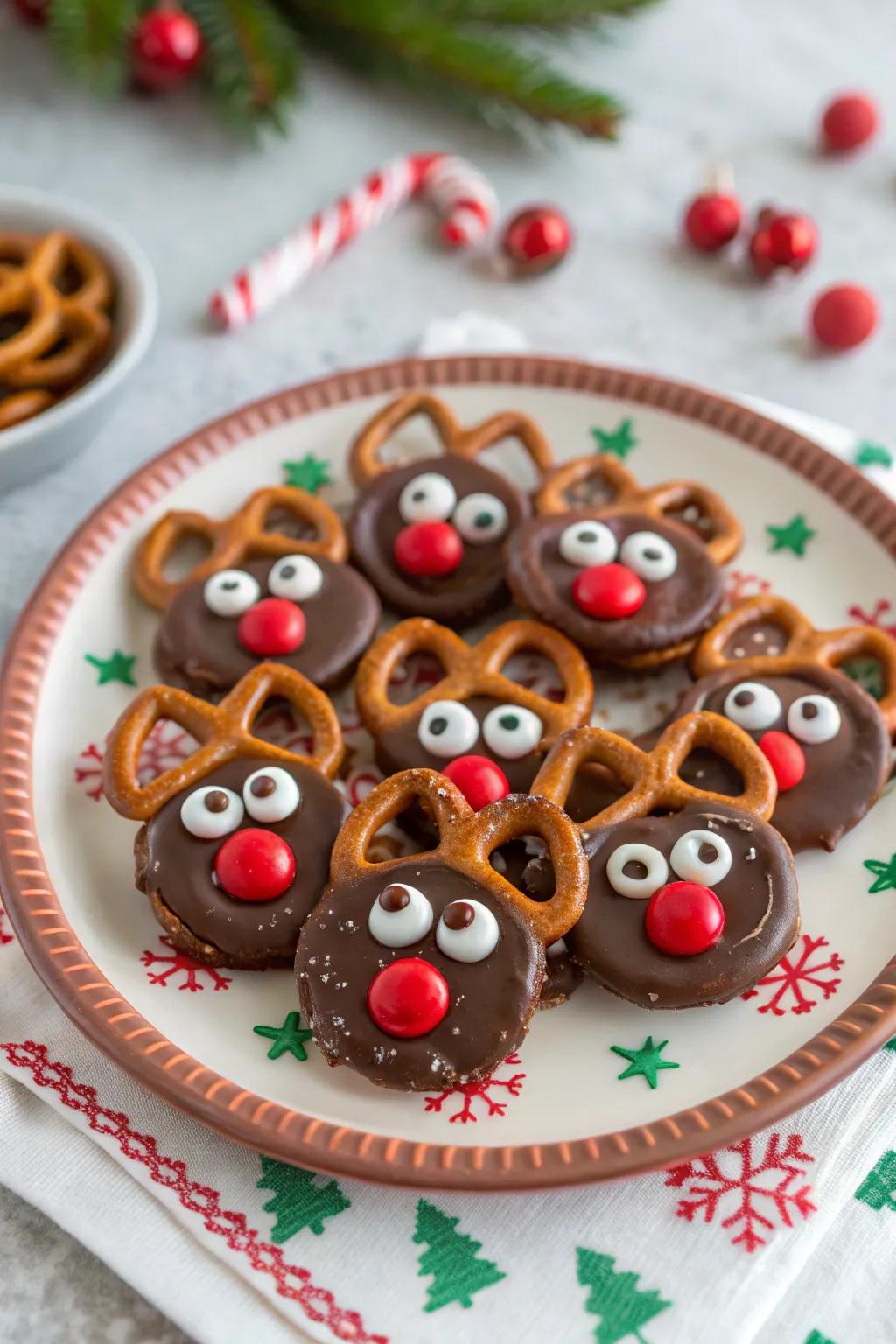 Precious reindeer crackers ideal for snacking or gifting.