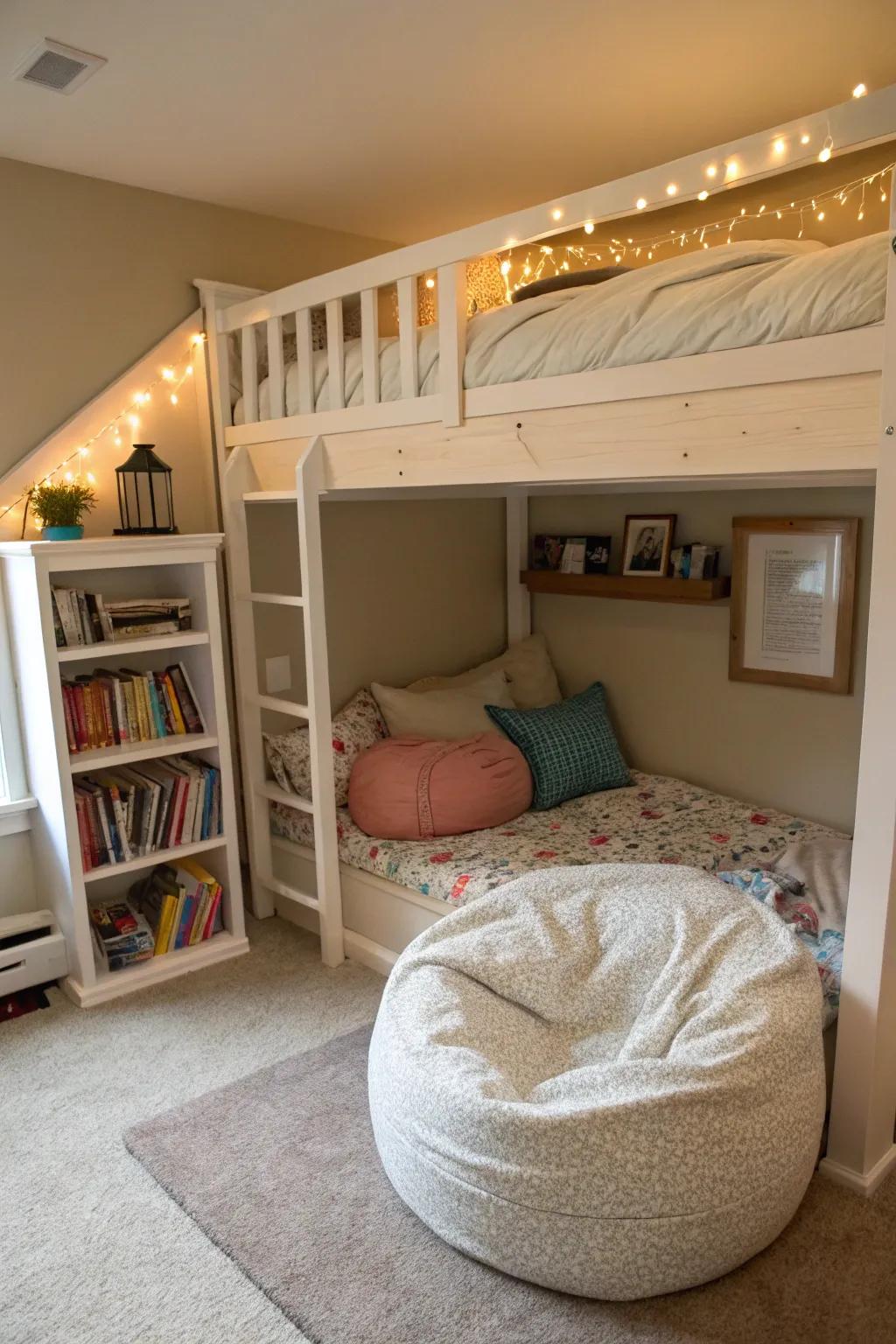 A cozy reading nook makes bedtime stories extra special.