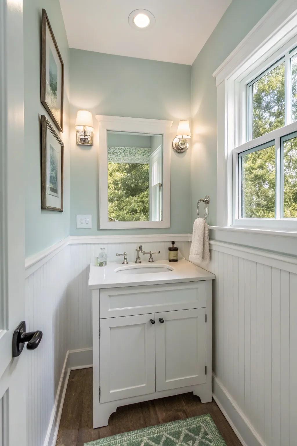 A fresh coat of paint can completely transform your half bath.