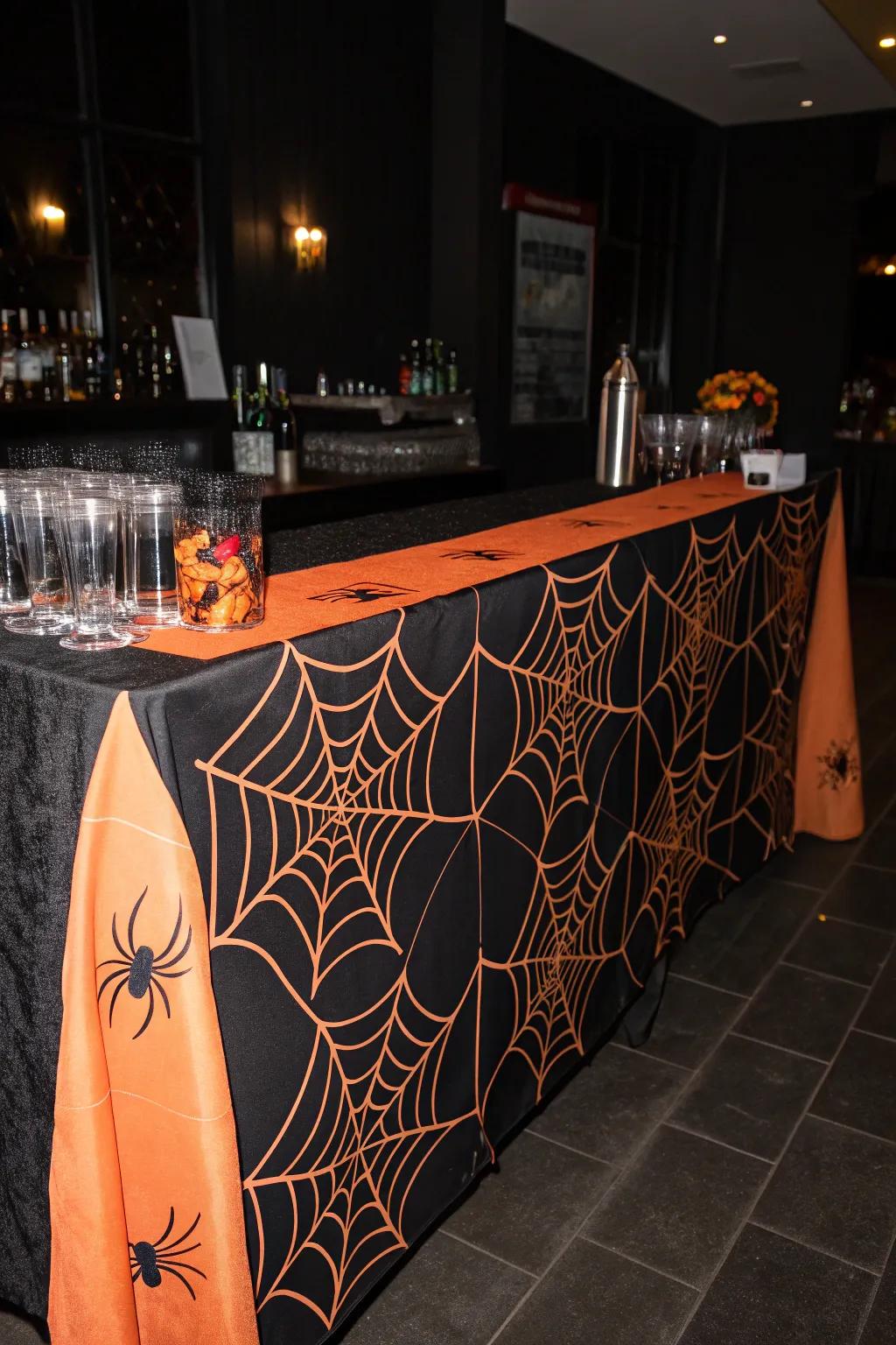 Set the scene with themed tablecloths and spooky decor.