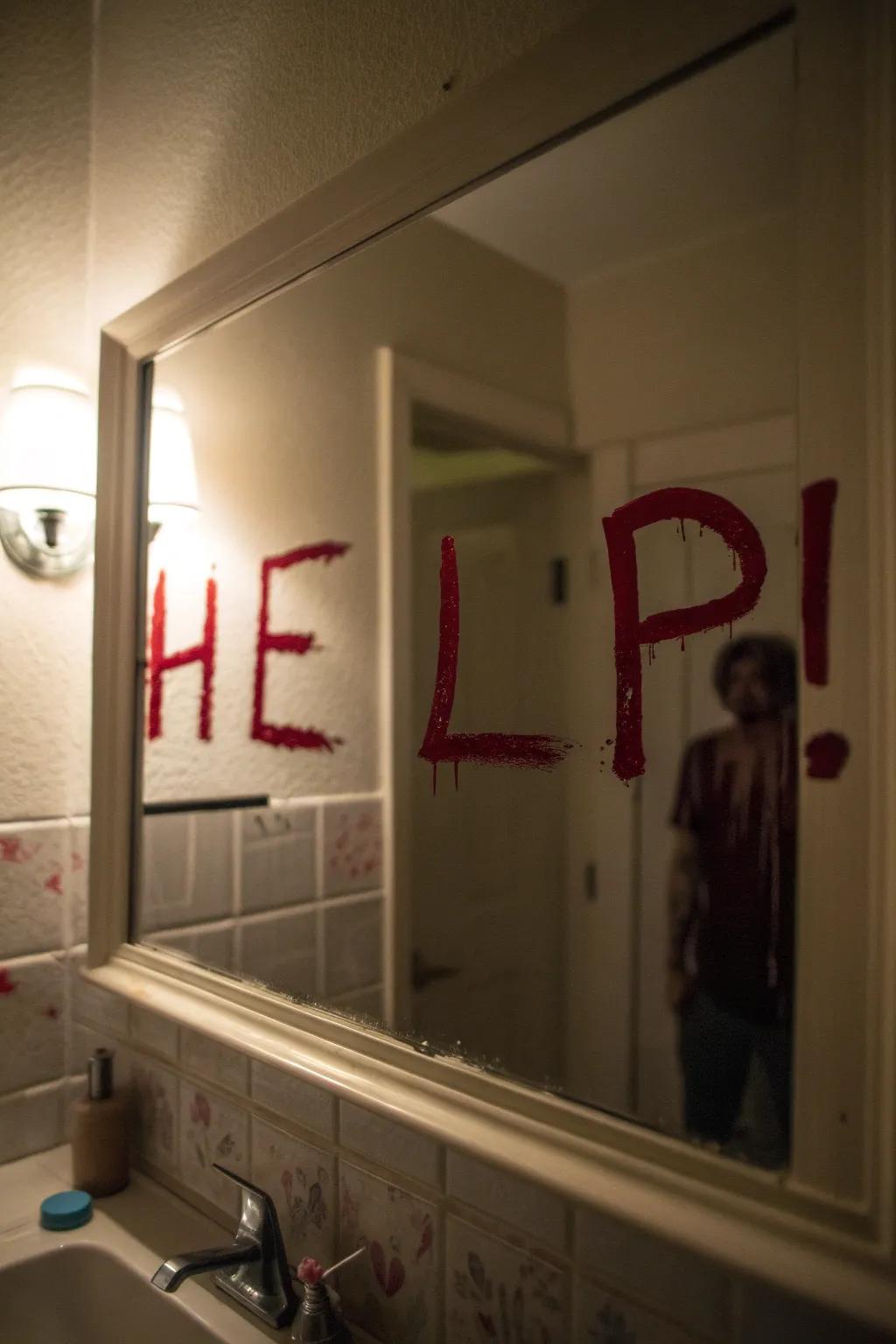 Create a chilling effect with blood-red writing on your mirrors.