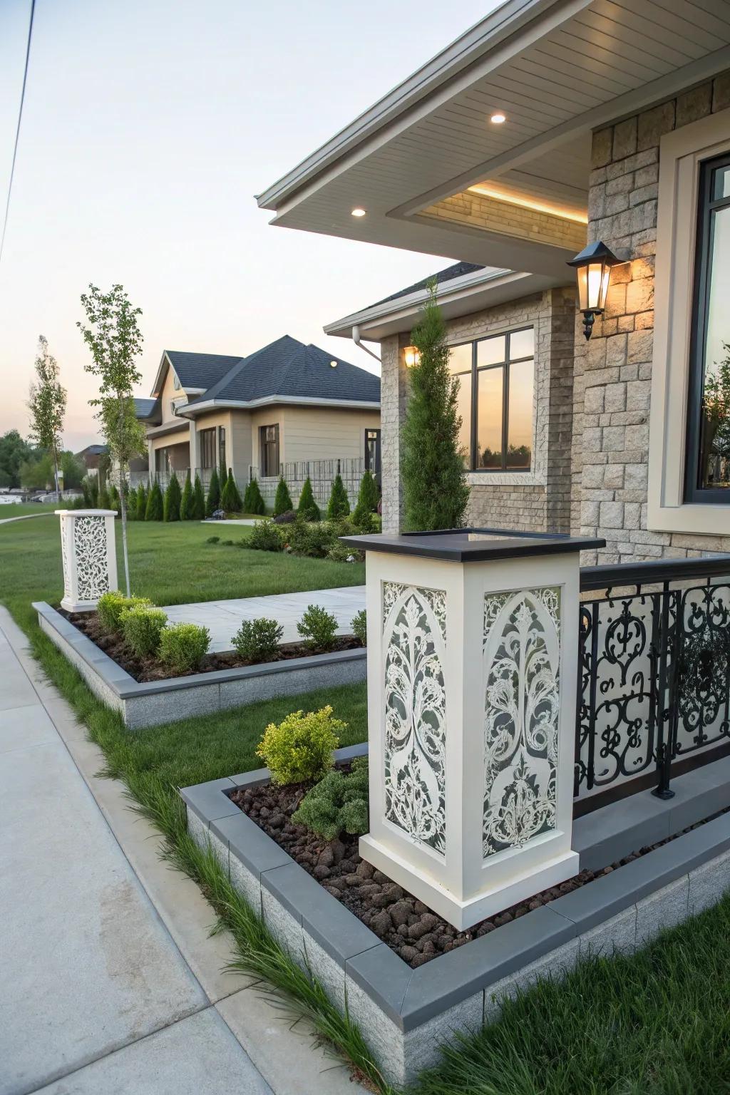 Modern decorative panels add a touch of elegance to this home.