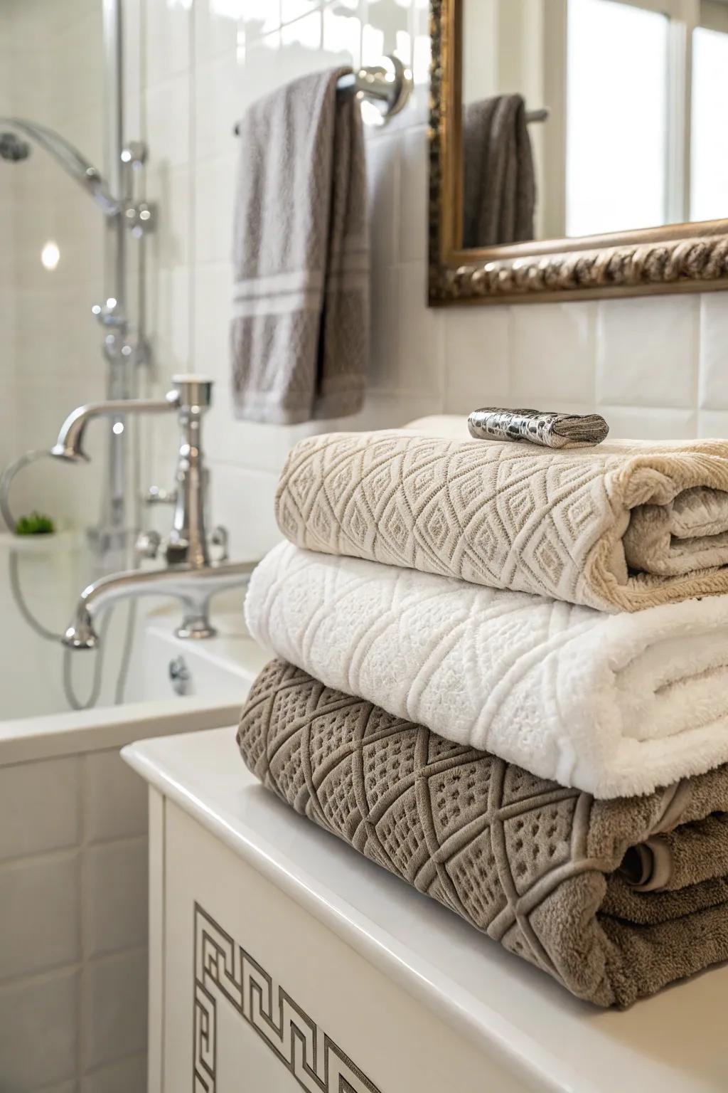 The classic towel bar offers a simple yet elegant solution for hanging towels.