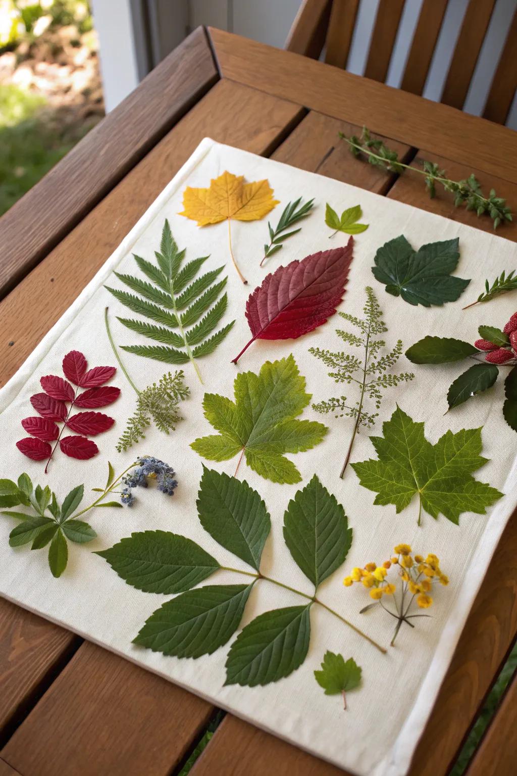 A stunning composition assembled from diverse leaves and plants.