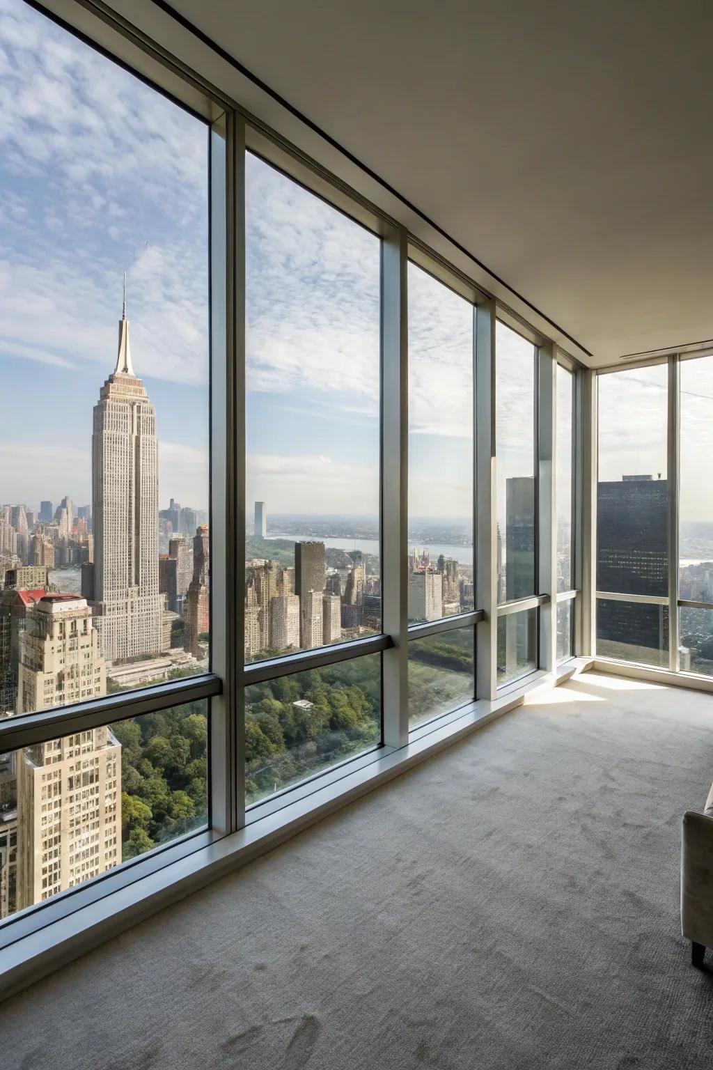 Take full advantage of the natural light using large windows.