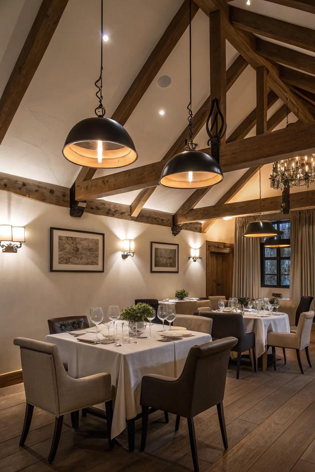 Enhance your dining setting with fashionable pendant lights.