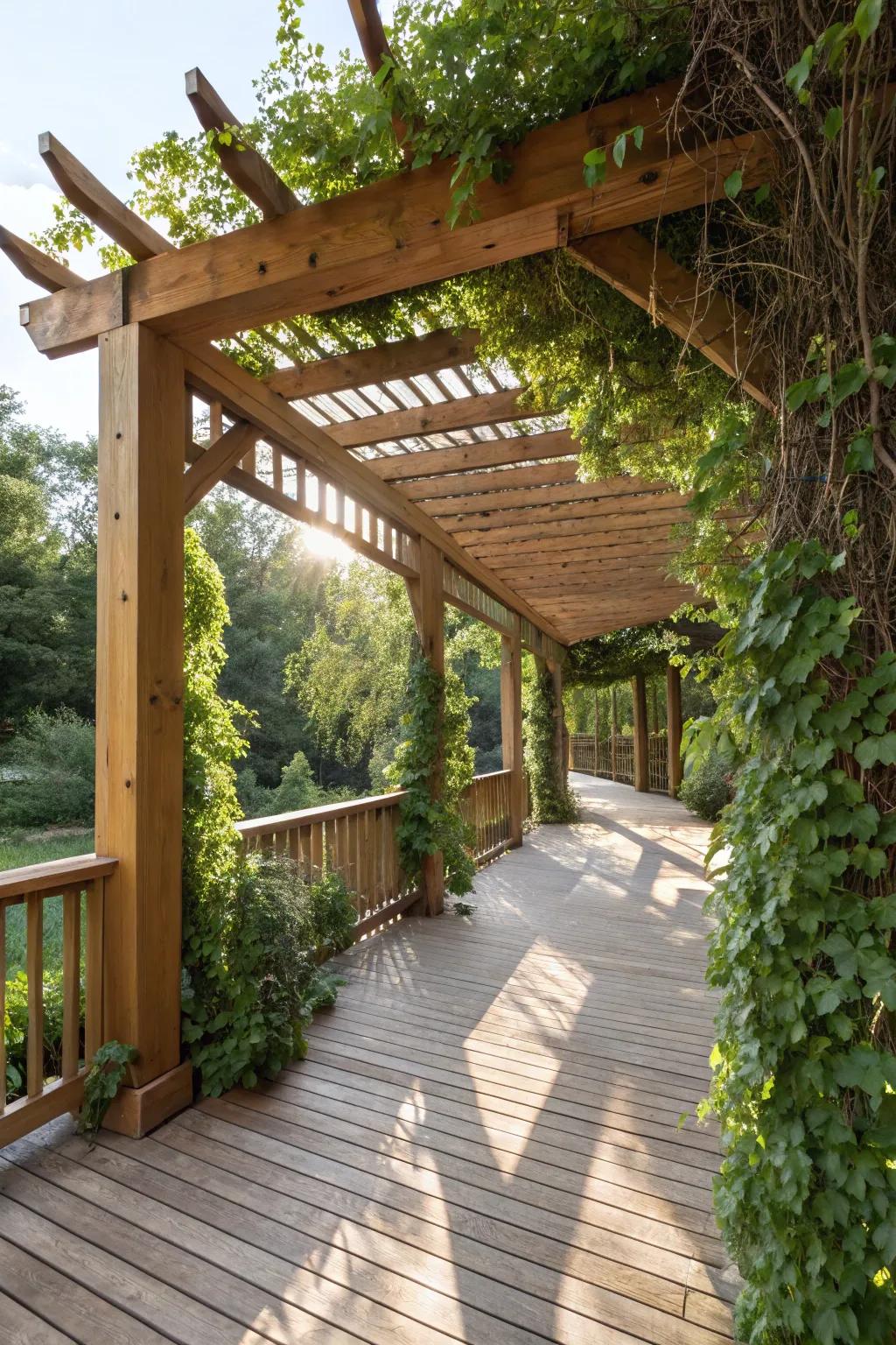 A pergola brings sophistication and natural beauty to any deck.