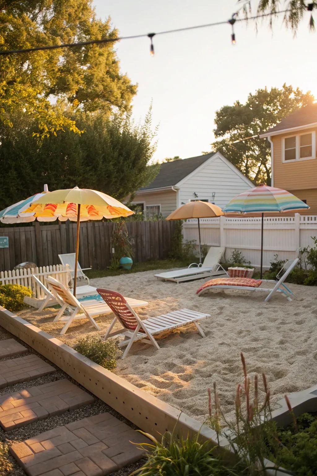 Bring the beach home with a cozy backyard setup.