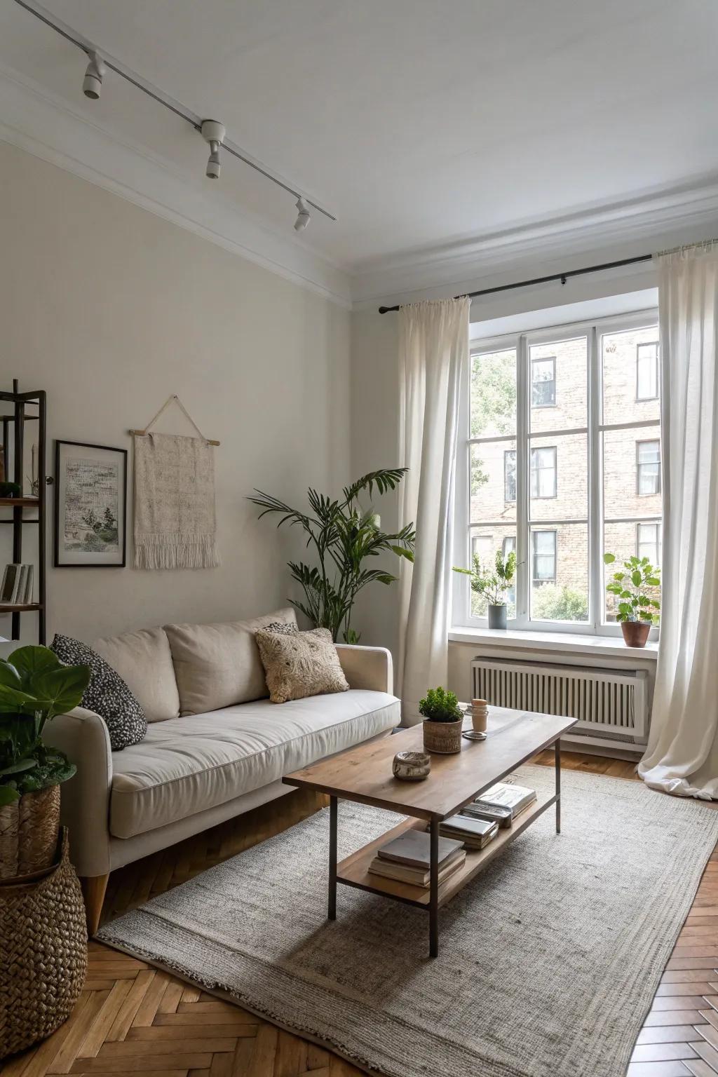 Soft colors help make a small space feel more open.