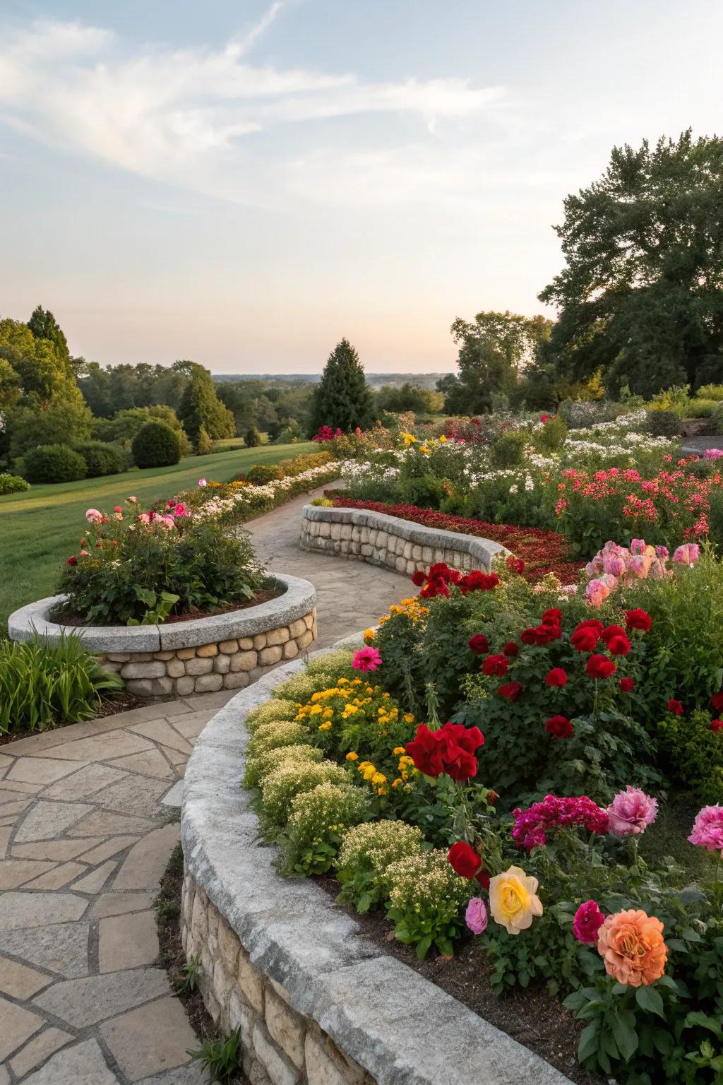 Define your garden beds with elegant stone edging.