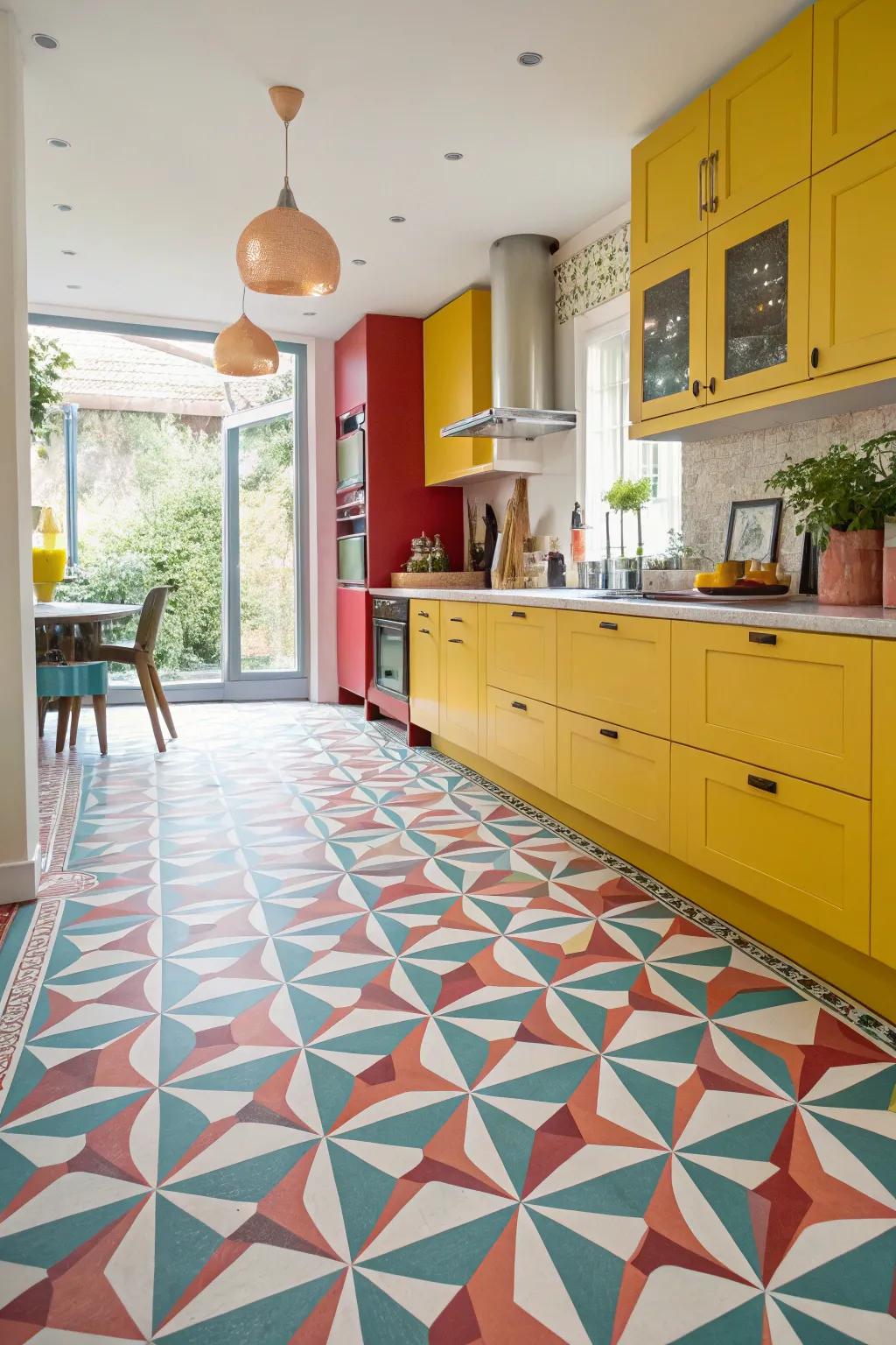 Vinyl flooring offers endless pattern possibilities.