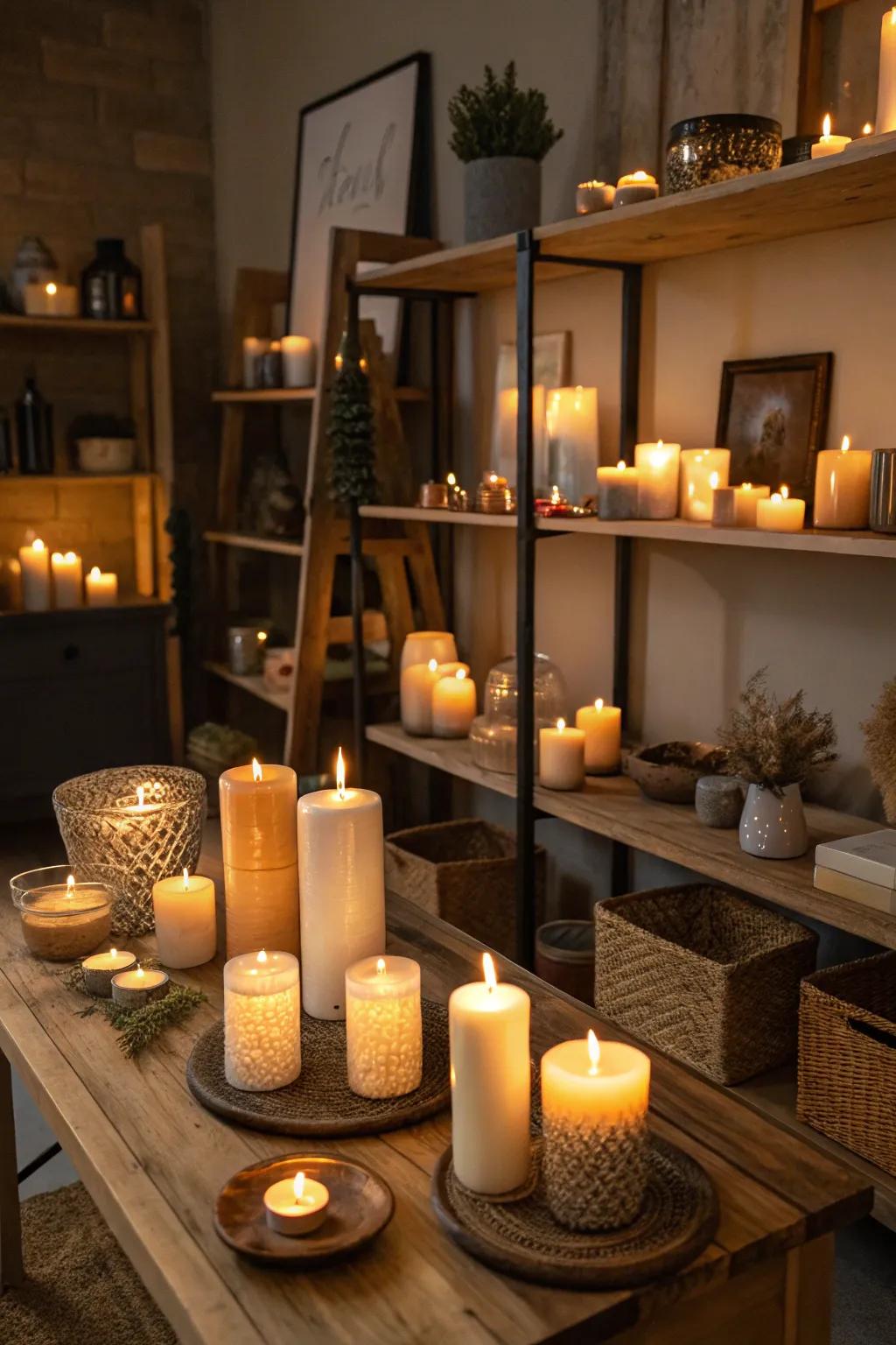 Candles of differing heights craft a mesmerizing setting in your witch-inspired space.