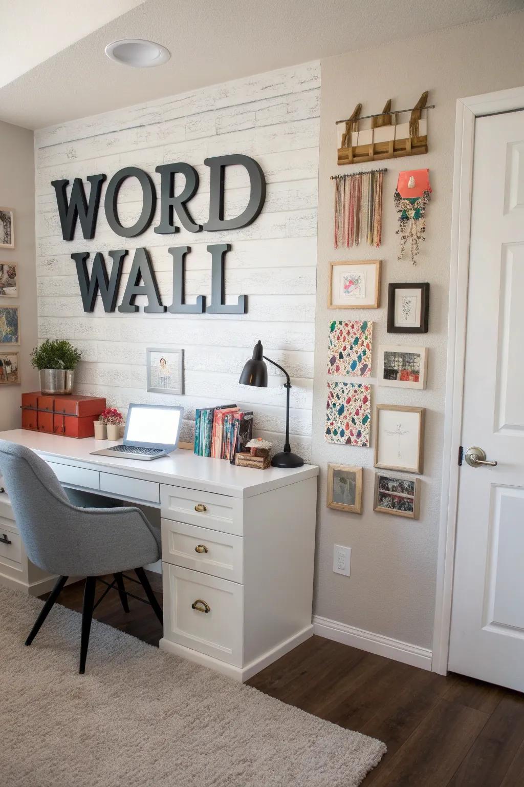 Keep it simple and effective with an alphabetically organized word wall.