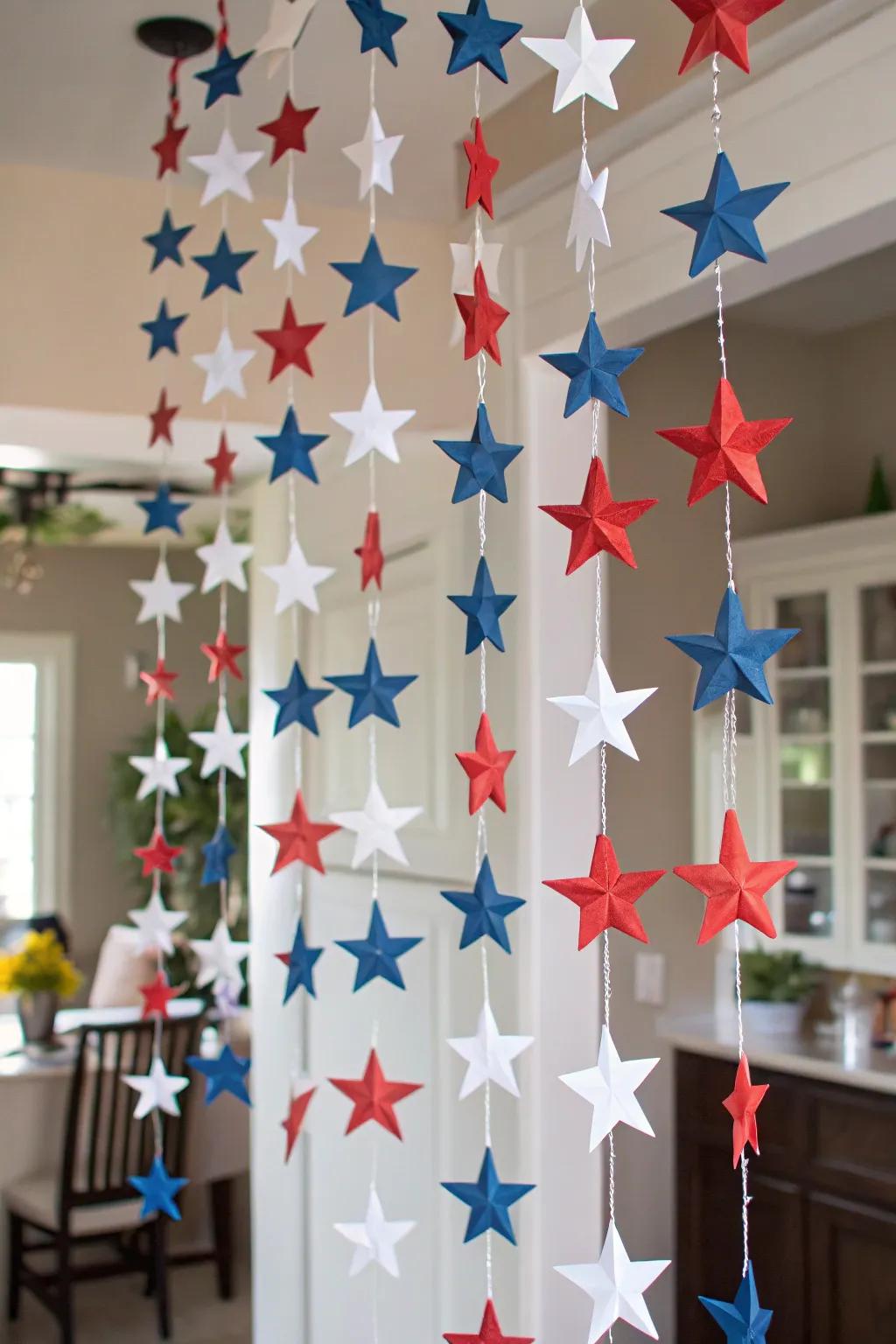 Add a touch of charm with a homemade star garland.