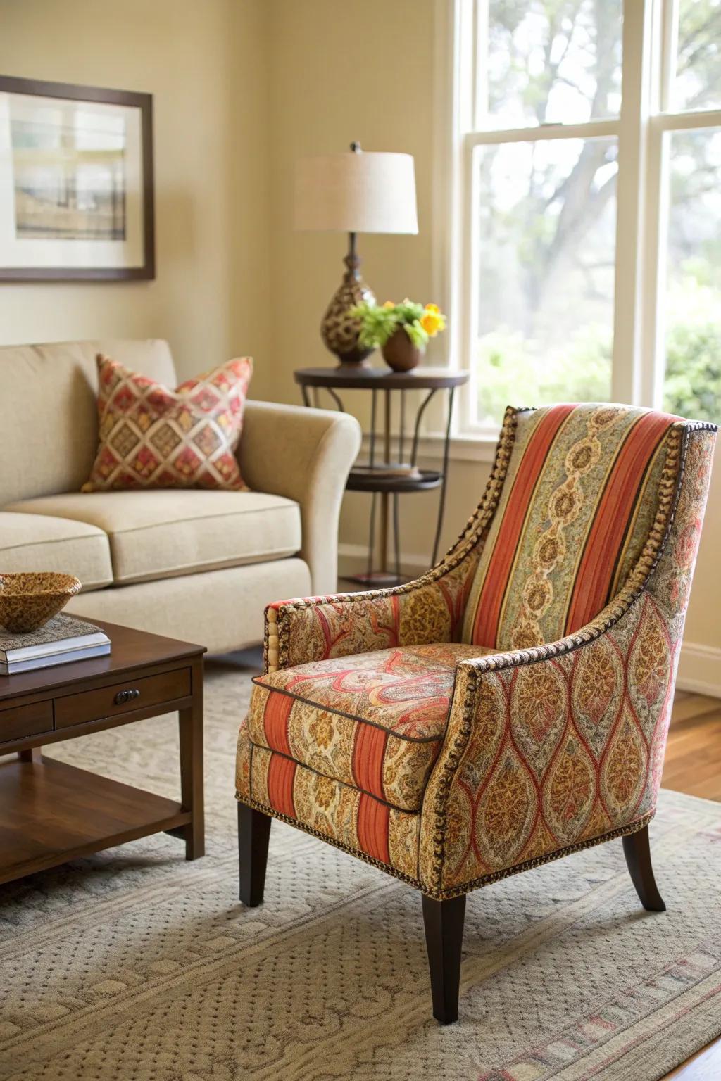 Make a bold statement with an accent chair.