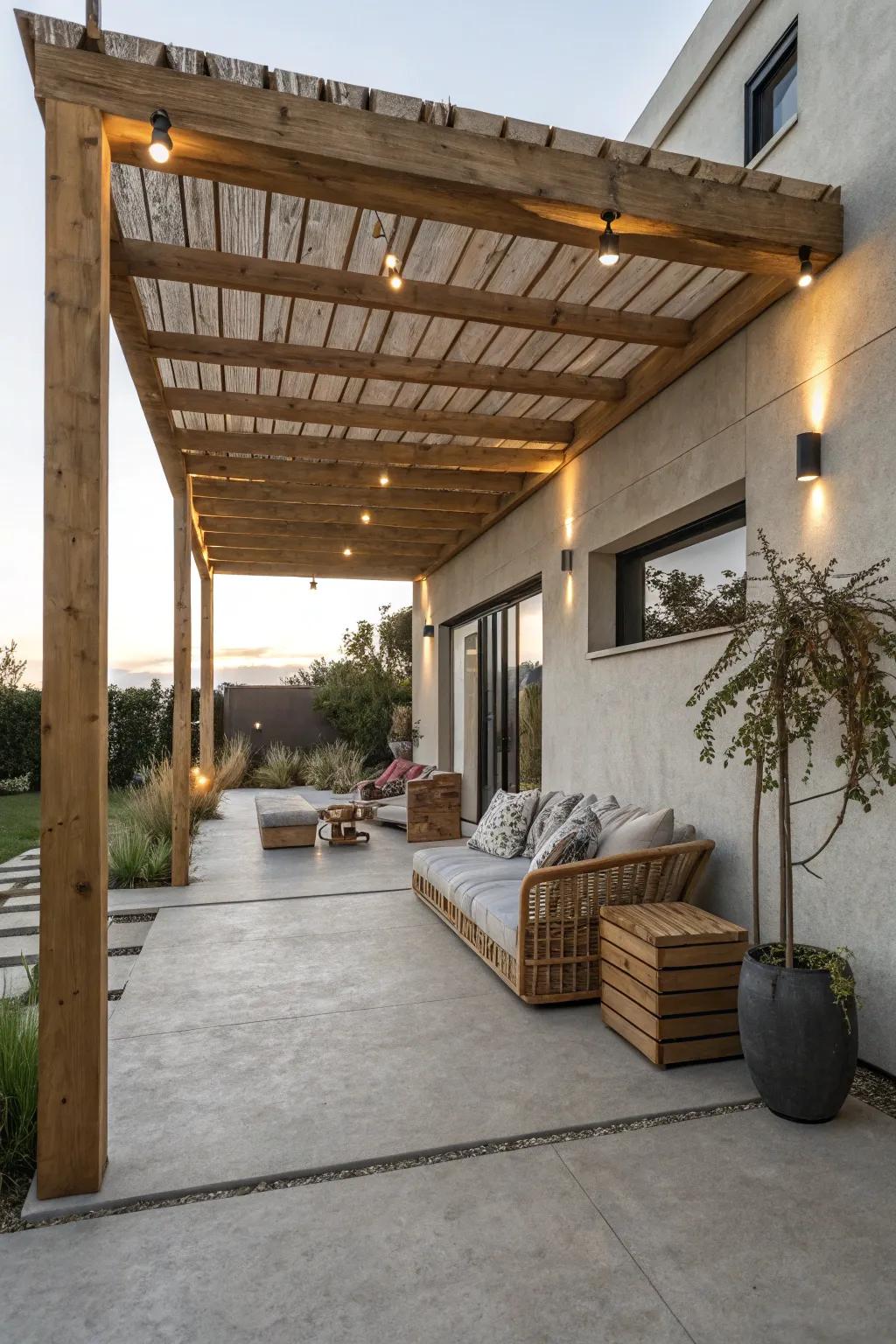 A terrace cover can afford essential shade and visual sophistication.
