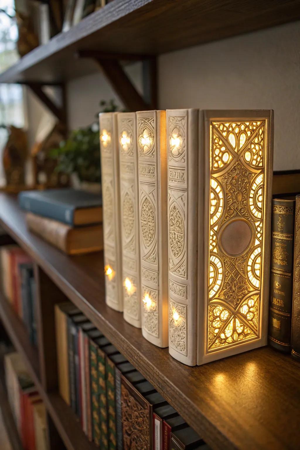 Enchanting book lanterns bring a creative twist to decor.