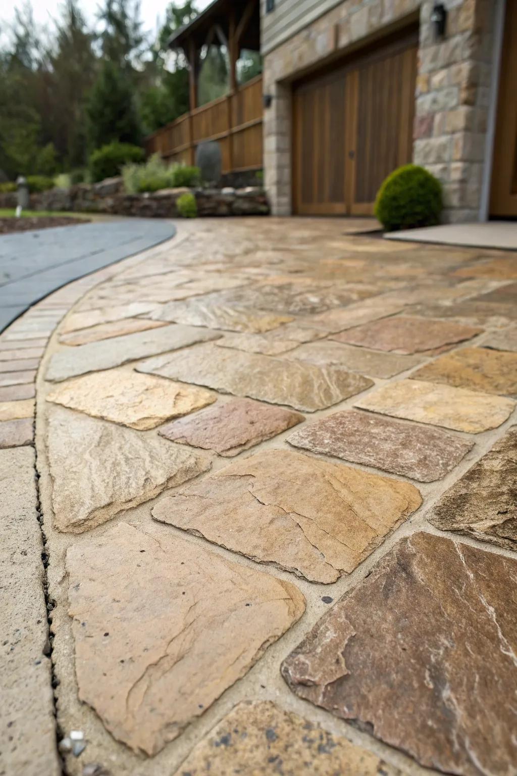 Natural stone driveways exude sophistication and elegance.