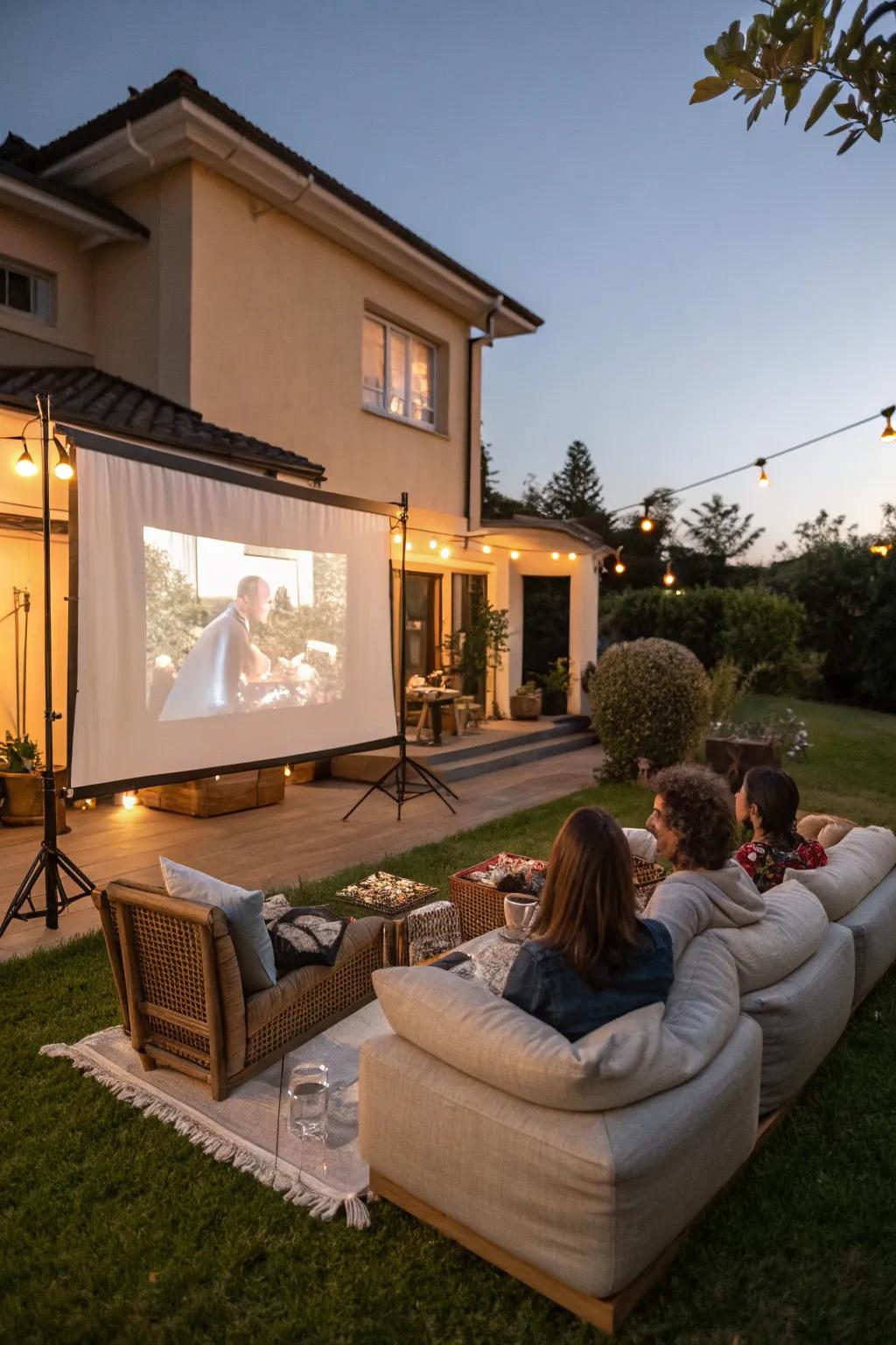 Outdoor movie nights bring the family together under the stars.