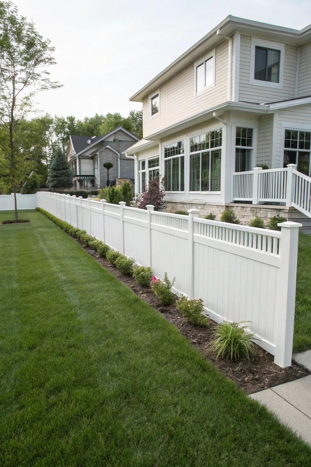 Vinyl fences offer a durable and low-maintenance option.