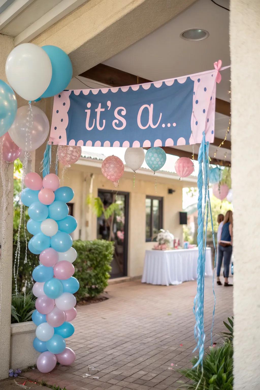 A personalized banner adds a heartfelt touch to the celebration.