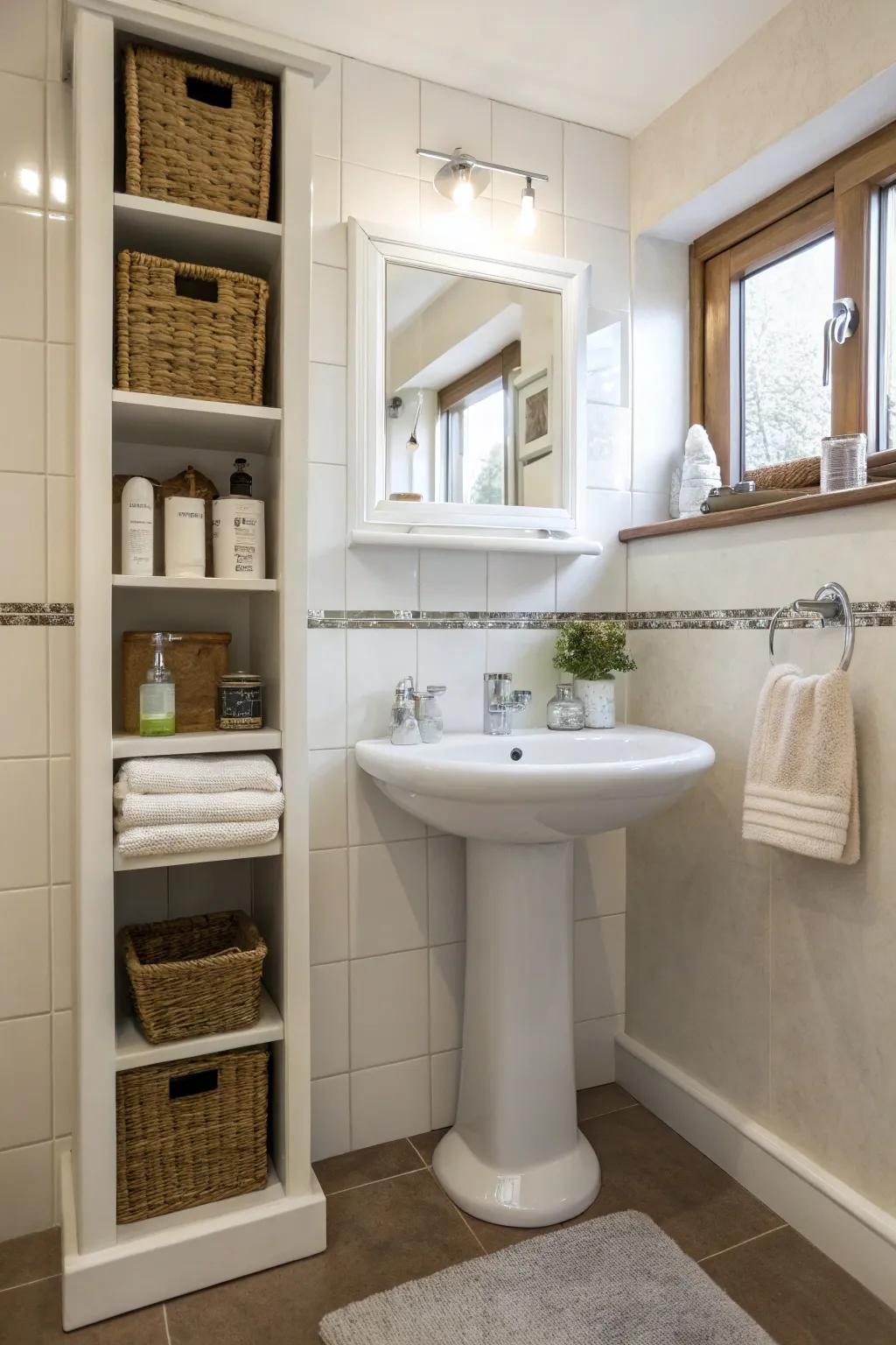 Pedestal sinks offer a sleek and space-saving design.