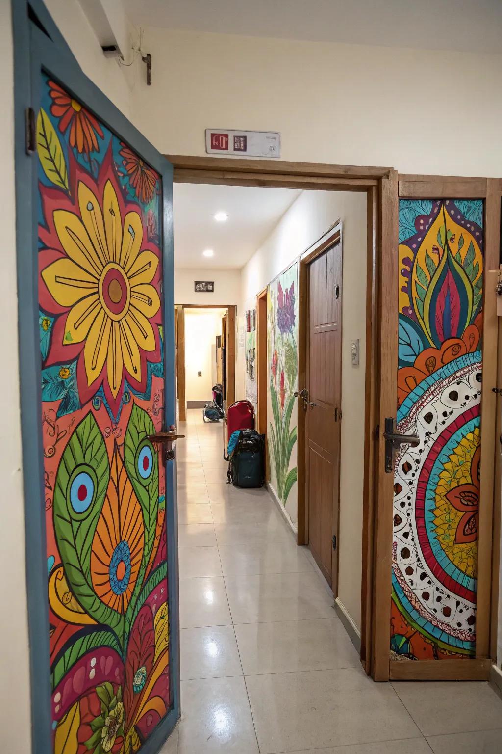 Turn your cupboard fronts into a masterpiece using a mural.