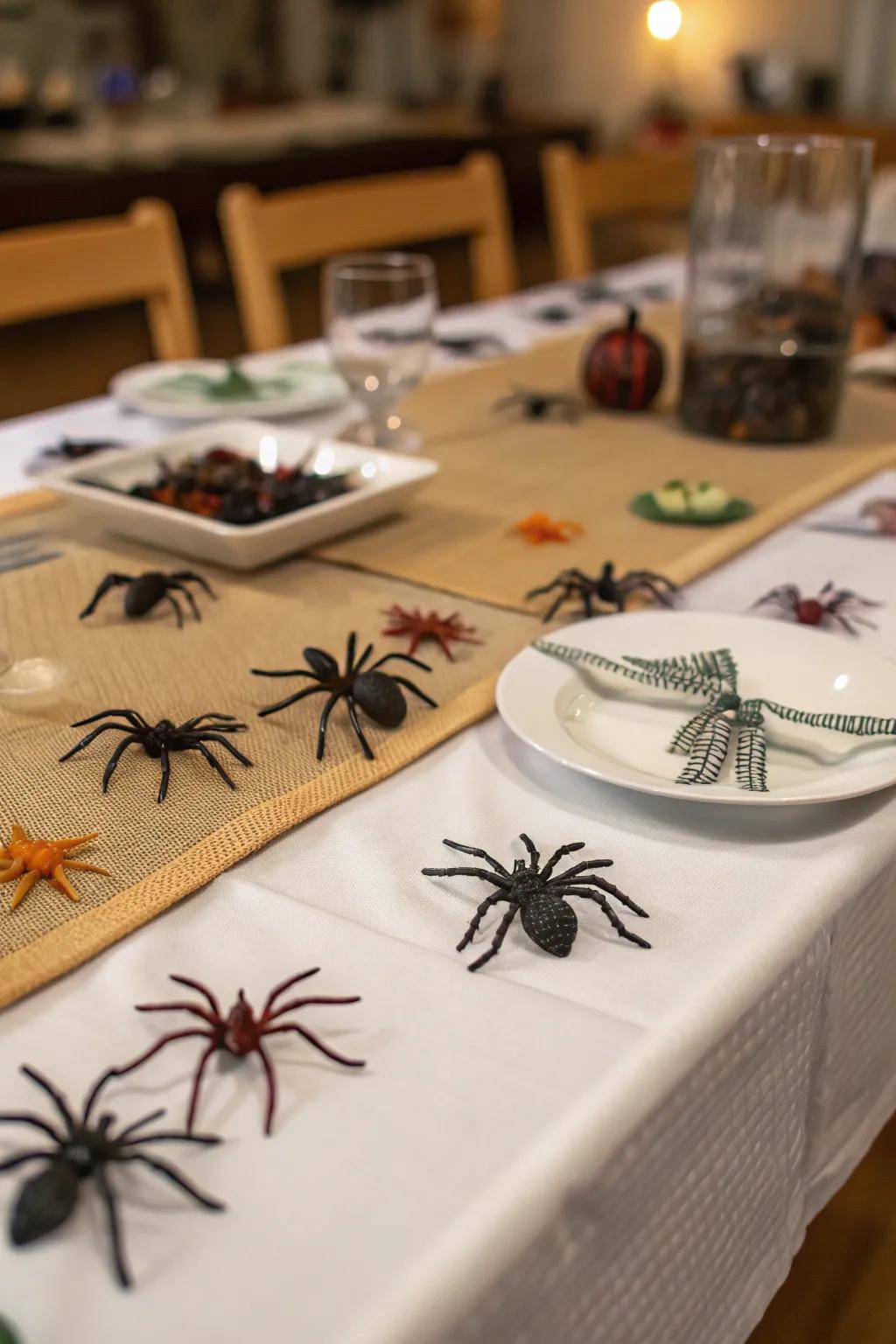 Add a touch of horror to your dining table with creepy crawlers.