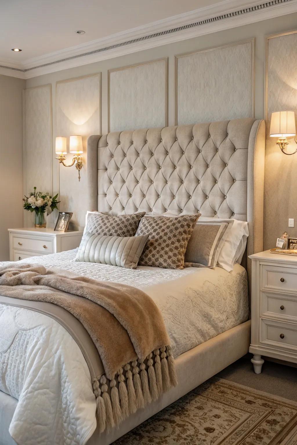 Embrace timeless elegance with a tufted headboard.