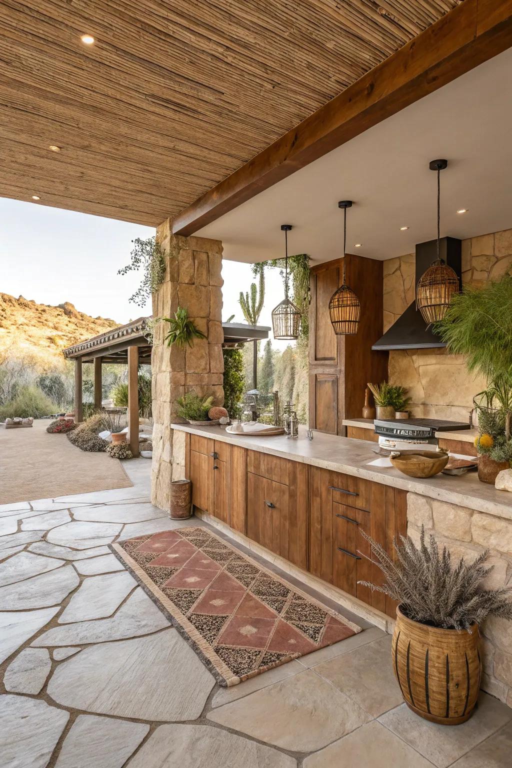 A desert-inspired peninsula that brightens the kitchen.