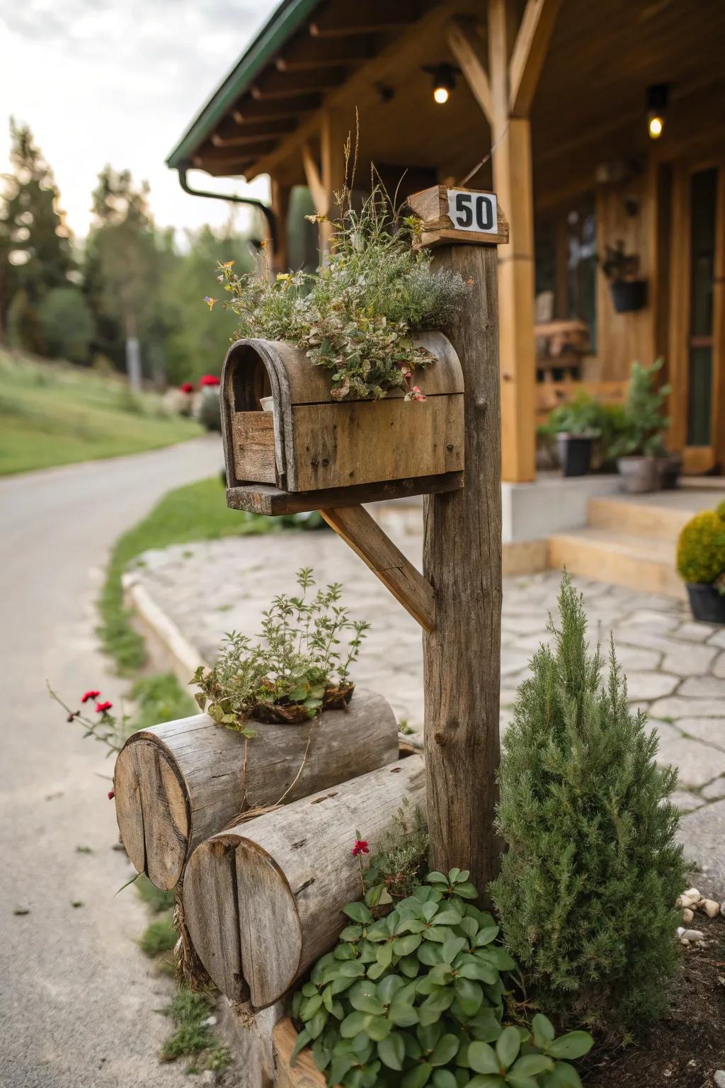 Earthy wood components bring a natural, grounded charm to your mailbox.