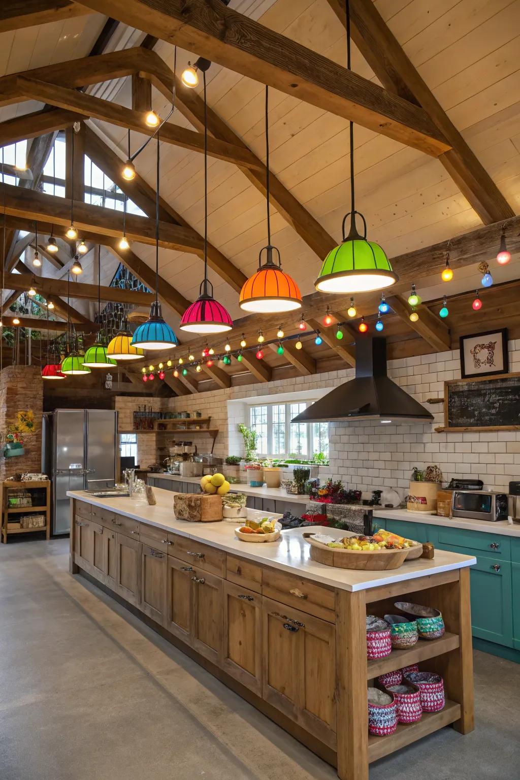 Add vibrancy with contrasting lighting colors.