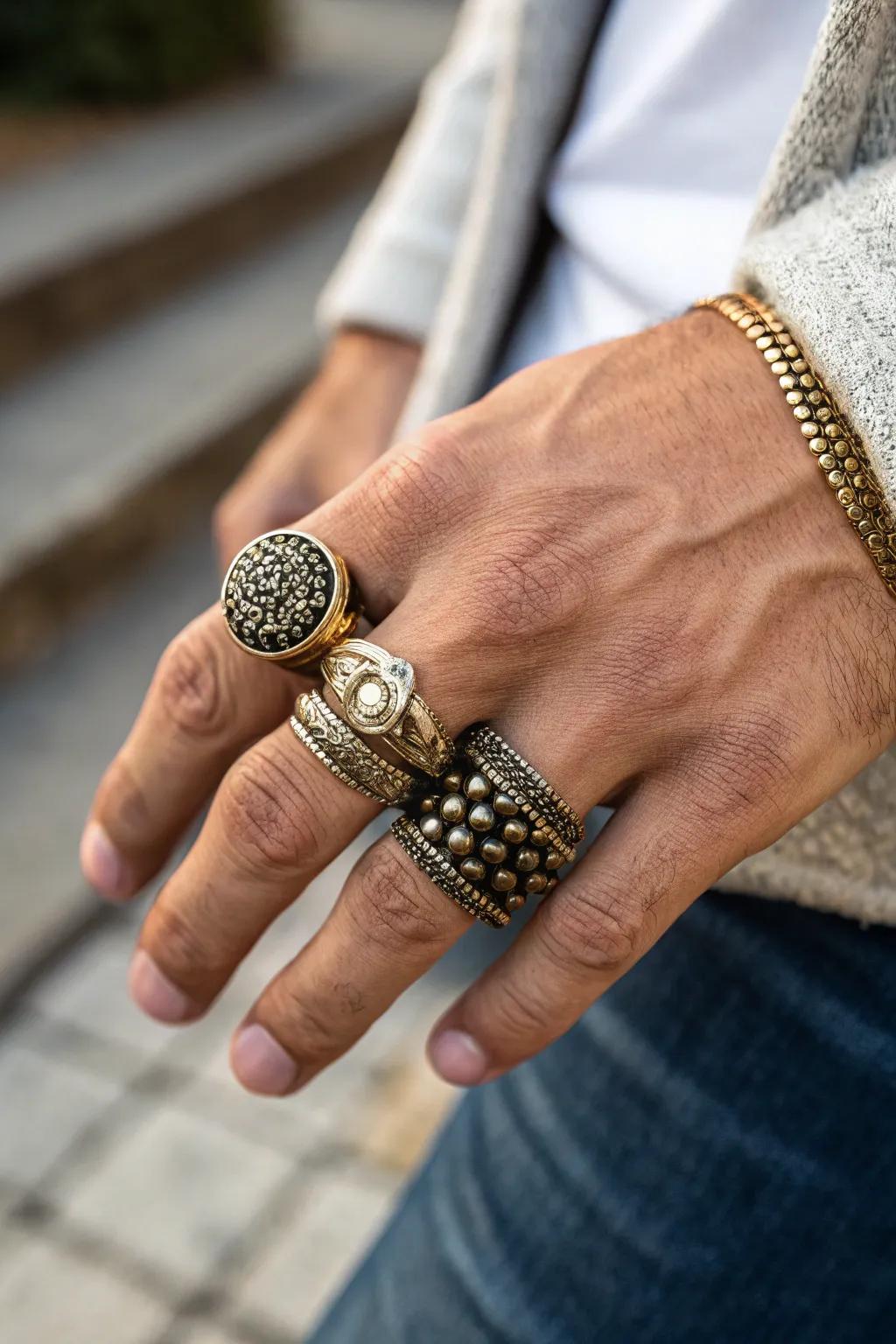 Rings Showing a Rich Variety of Textures