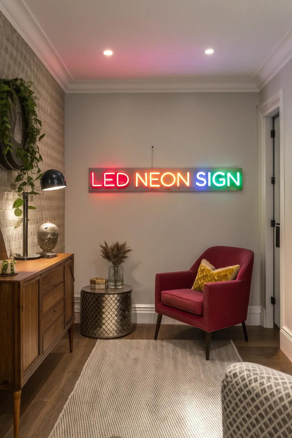 Express yourself with a custom LED neon sign.