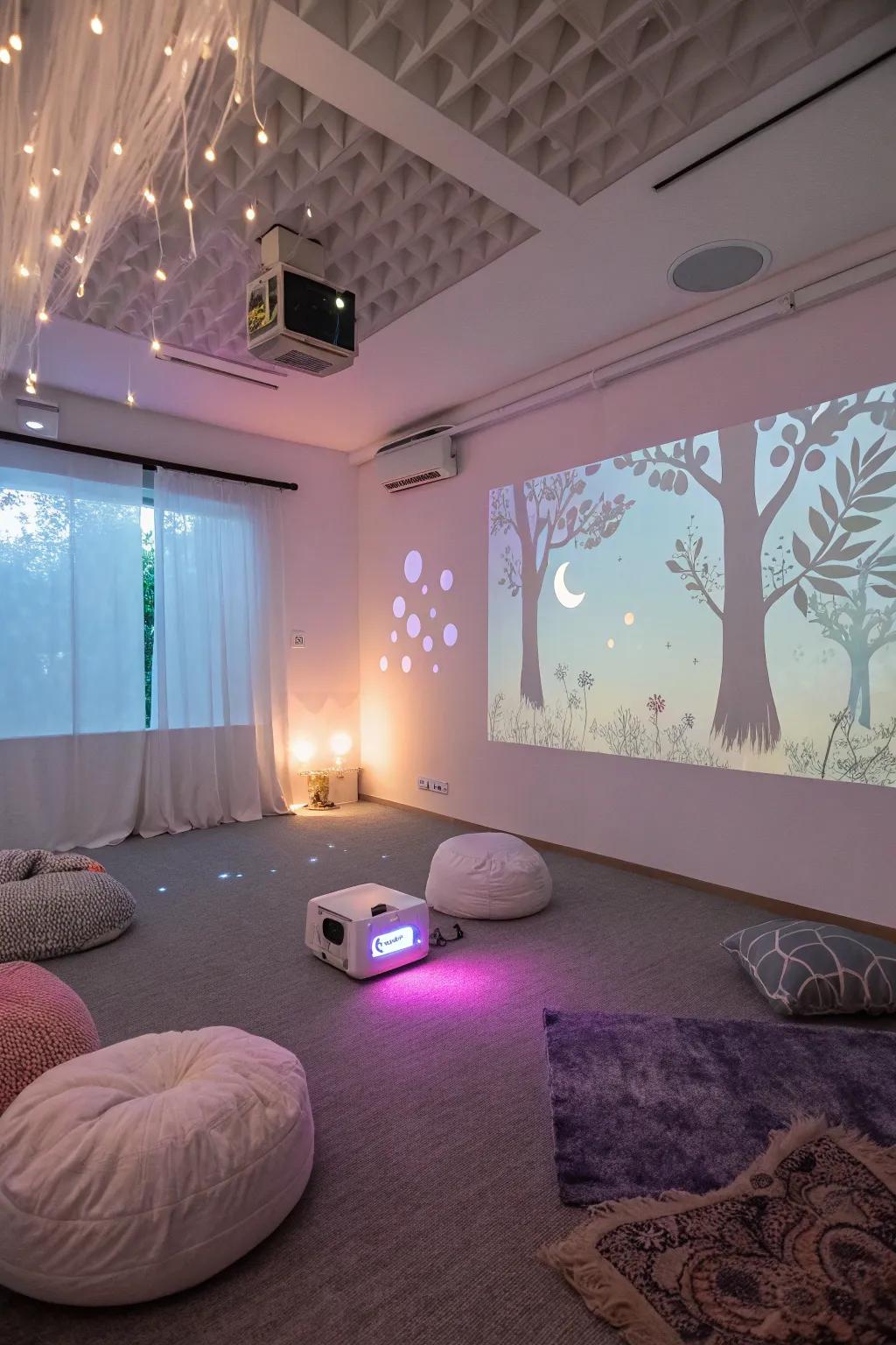 Projector visuals that create a dynamic sensory experience.