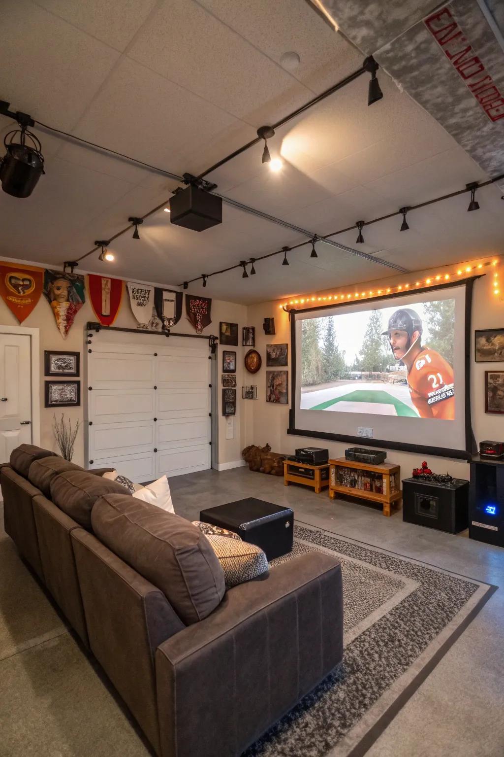 Transform your garage into a personal cinema.