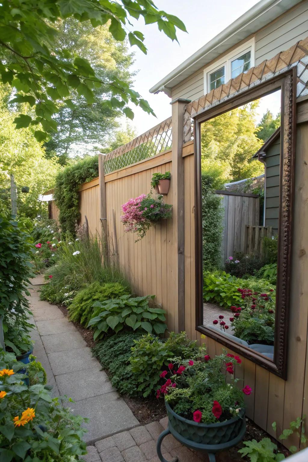 Mirrors can make your backyard feel larger and more open.