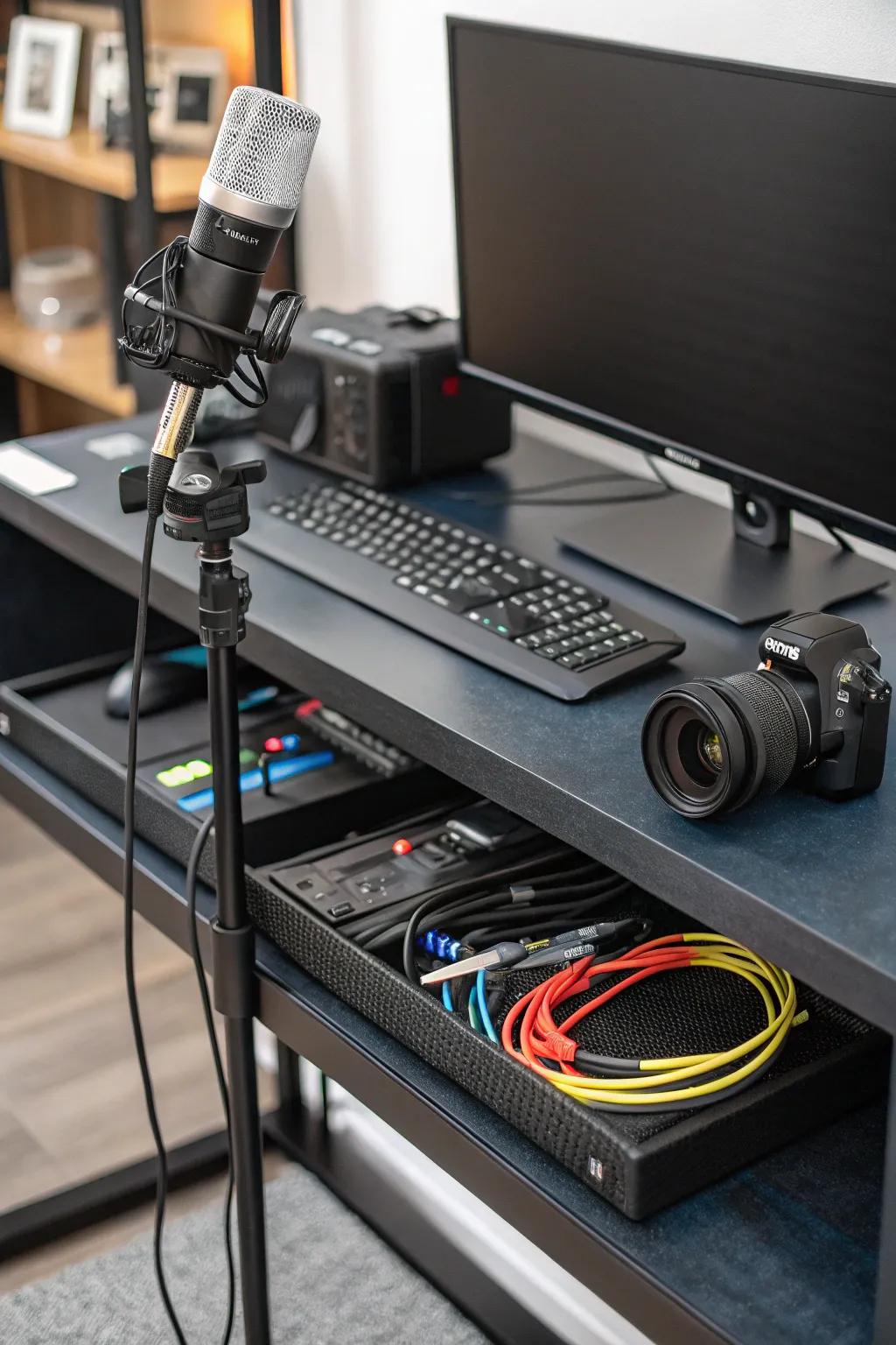 Keep your workspace pristine with state-of-the-art cable management.