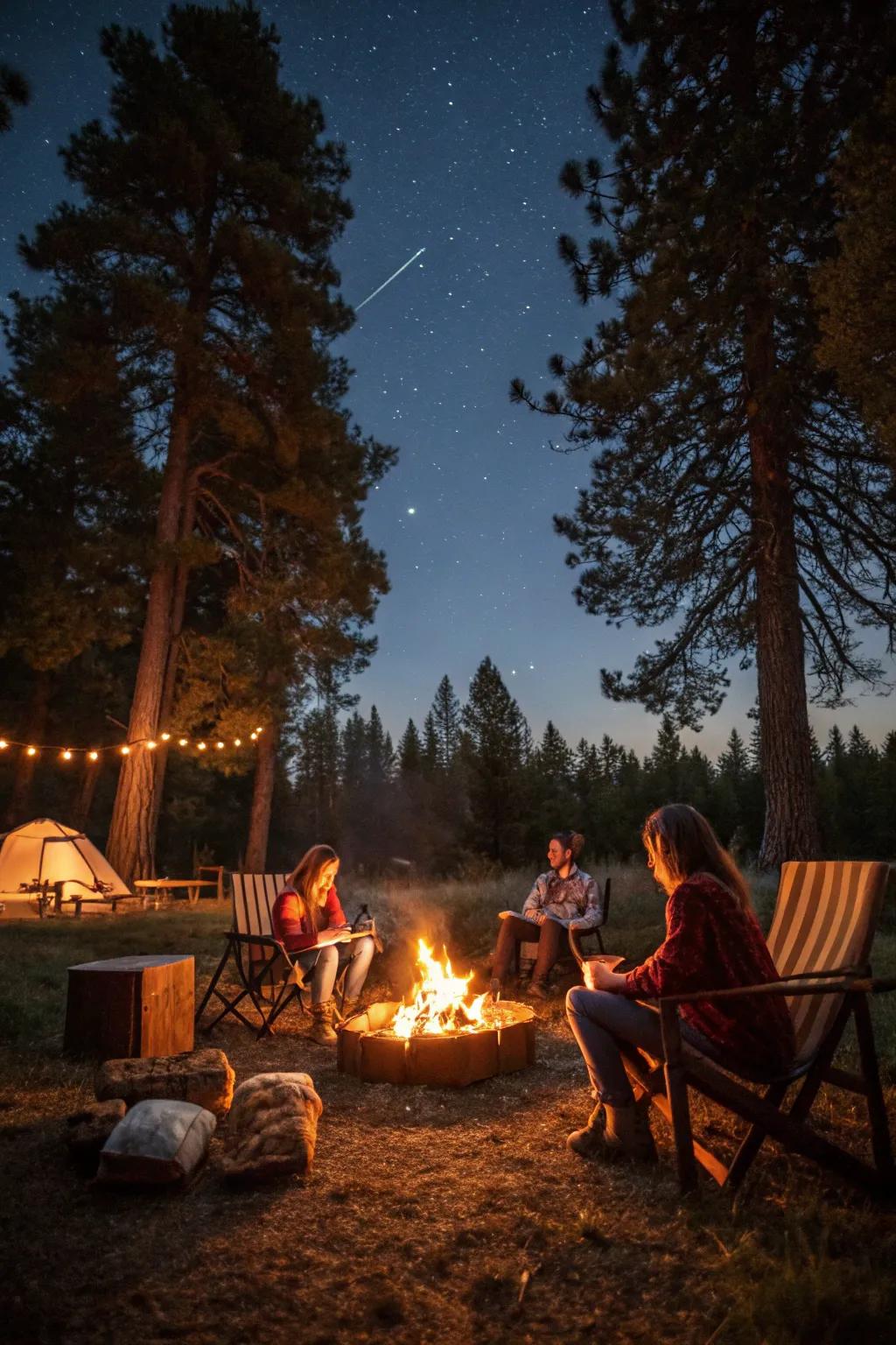 End the day with campfire stories and s'mores.