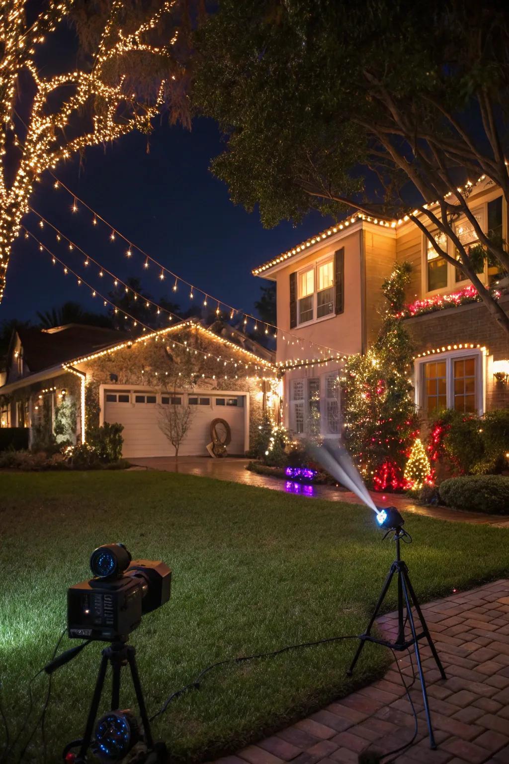 A dazzling outdoor light show spreads holiday cheer.