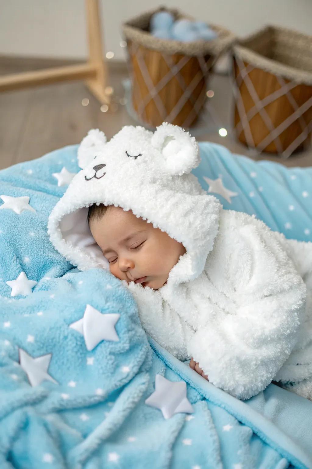 Dreamy cloud costume for a peaceful Halloween.