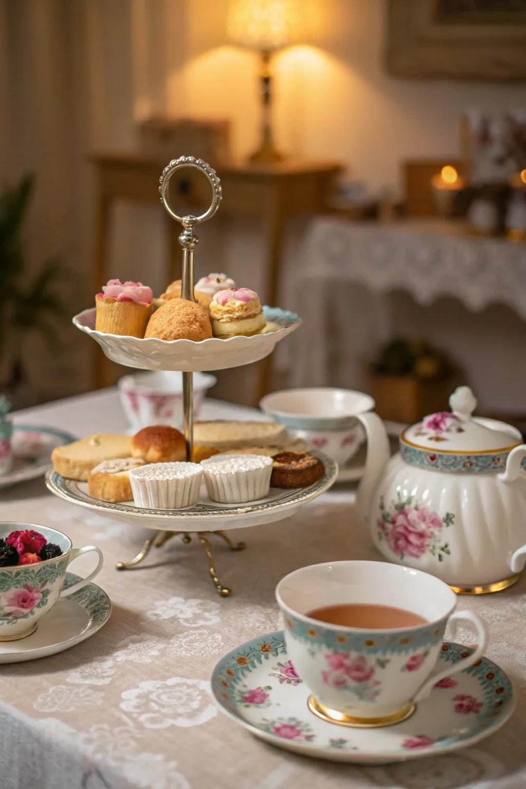 Host a charming vintage tea party with elegant details.