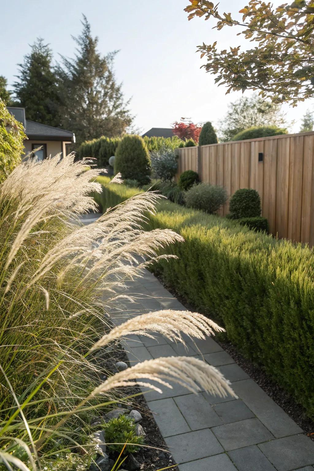 Ornamental grasses that sway with elegance.